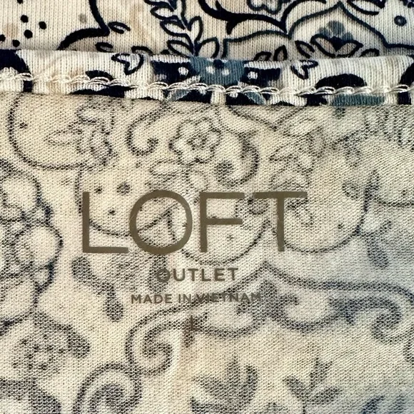 LOFT Outlet Blue White Camisole Tank Top Size L NWT - Picture 4 of 6